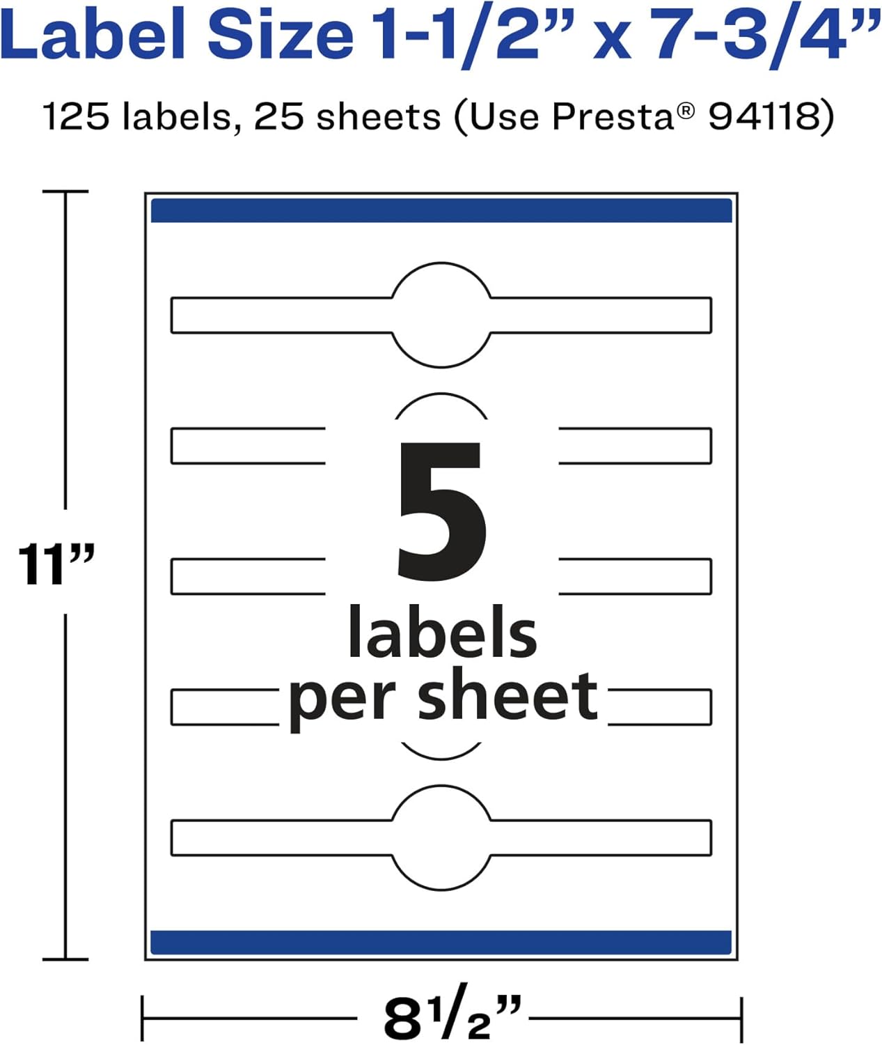 AVERY Glossy Clear Wraparound Band Labels, Sure Feed Technology, 1.5" x 7.75", Cigar Band Labels, Print-to-The-Edge