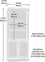 SAUDER Palladia 5-Shelf Library Bookcase with Doors