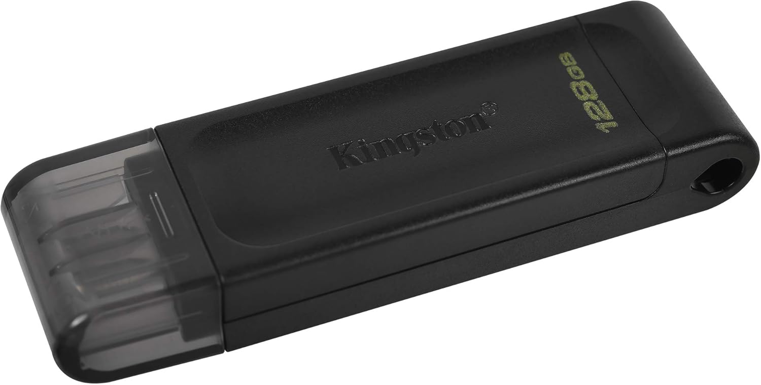 Kingston DataTraveler 70 128GB Portable and Lightweight USB-C flashdrive with USB 3.2 Gen 1 speeds DT70/128GB, Black