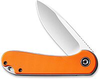 CIVIVI Elementum Folding Pocket Knife, 2.96" D2 Satin Blade,G-10 Handles, Liner Lock, Deep Carry Pocket Clip C907R (Orange)