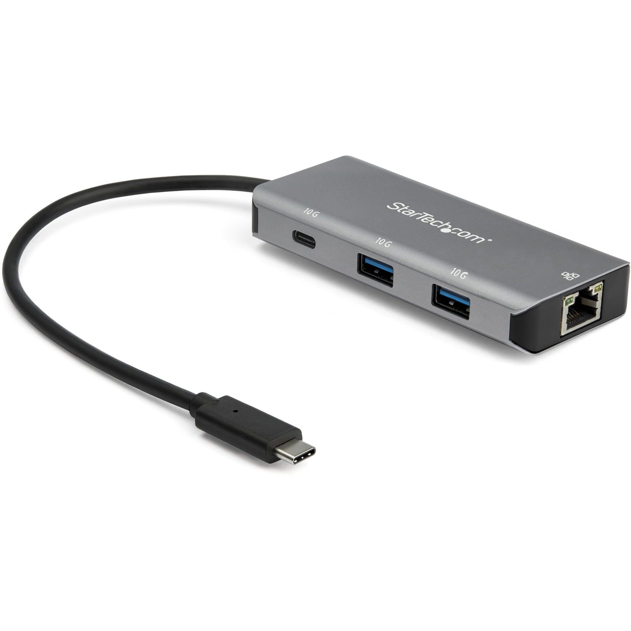 StarTech.com 3 Port USB C Hub with Gigabit Ethernet RJ45 GbE Port - 2X USB