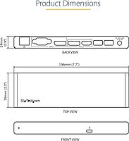 StarTech.com Thunderbolt 3 Dock - Dual 4K 60Hz Monitor TB3 Laptop Docking Station with DisplayPort