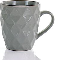 Elama Diamond Waves 6-Piece Stoneware Mug Set, 12 oz, Assorted Colors