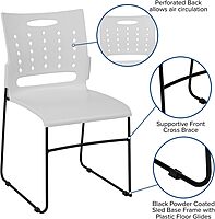 Flash Furniture HERCULES Series 881 lb. Capacity Sled Base Stack Chair with Air-Vent Back