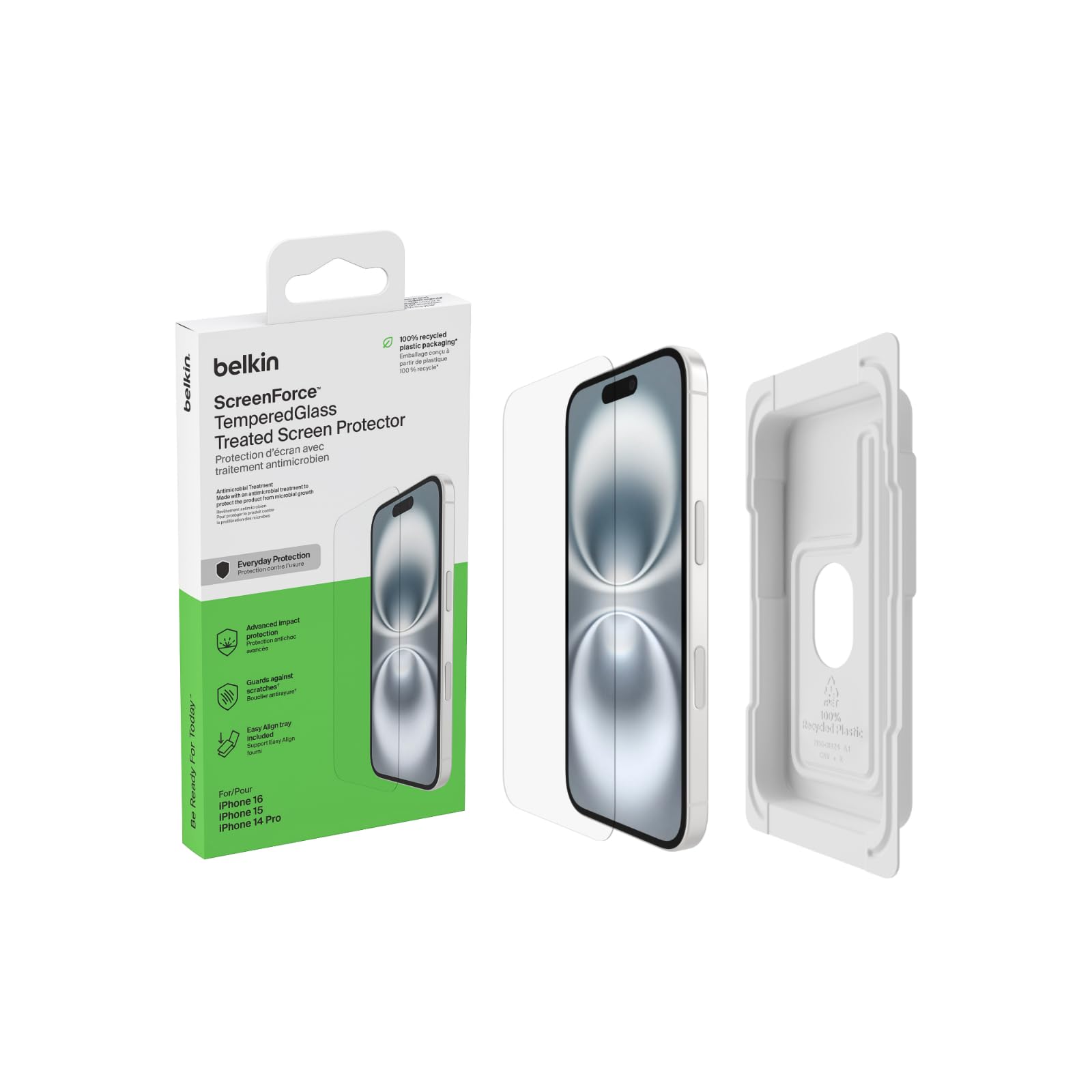 Belkin ScreenForce Screen Protector for iPhone 16, 15 and 14 Pro