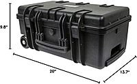Monoprice Weatherproof Hard Case - 22 x 14 x 10 Inches, With Wheels and Customizable Foam, Shockproof, IP67