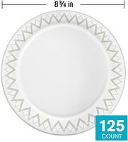 Highmark Paper Plates, 8-3/4in, Printed White, Pack Of 125
