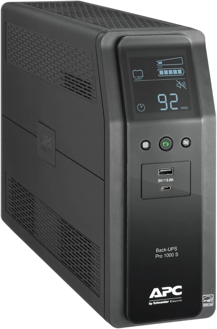 APC BR1000MS Back-UPS Pro 10-Outlet UPS, 1,000VA/600W