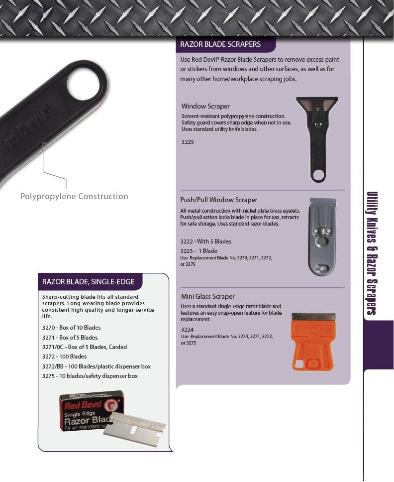 Red Devil #3223 Window Scraper with Retractable Blade