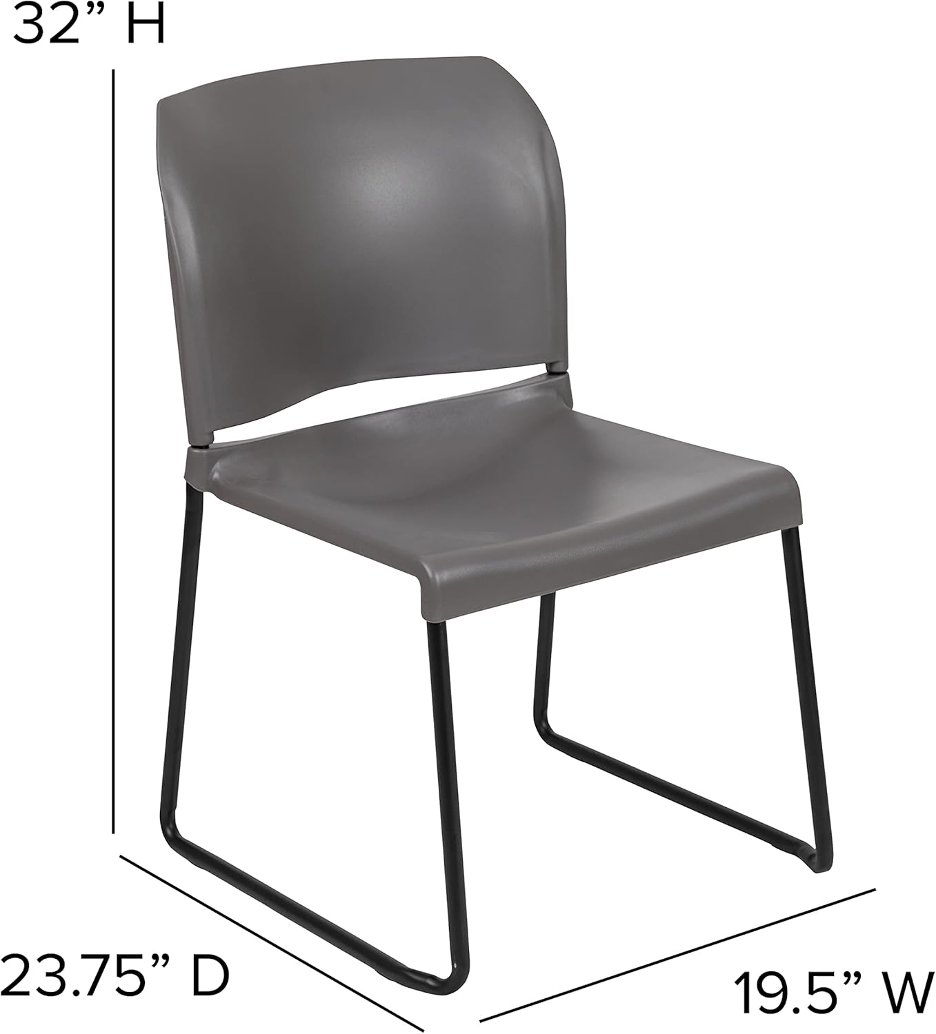Flash Furniture HERCULES Series 880 lb Contoured Full-Back Stack Chair