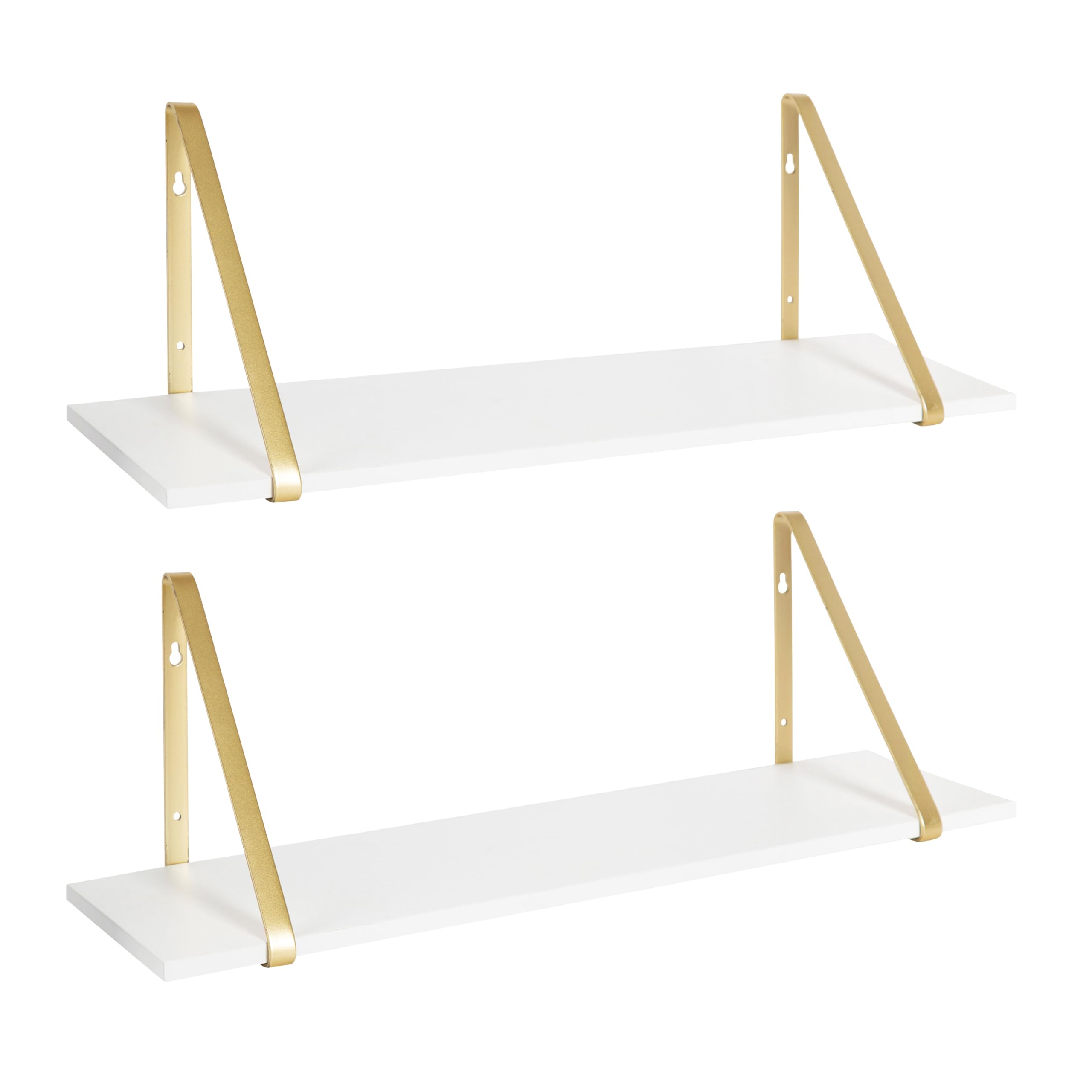 KATE AND LAUREL Soloman Wooden Floating Shelves with Metal Brackets