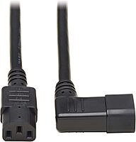 Tripp Lite Heavy-Duty Power Extension Cord 15A, 14AWG (Right Angle IEC-320-C14 to IEC-320-C13) 6-ft.(P005-006-14RA) , Black 6 ft. Right-Angle