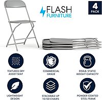 Flash Furniture Hercules Series Commercial-Grade Plastic Folding Chair - 650LB Weight Capacity