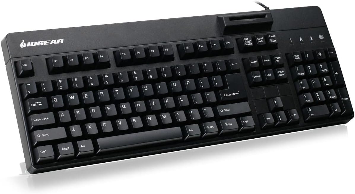 IO Gear GKBSR202TAA 104-key Keyboard W/ Built-in Common Access Card Reader [taa Compliant]