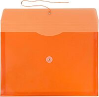 JAM PAPER Plastic Envelopes with Button & String Tie Closure - 12 Pack