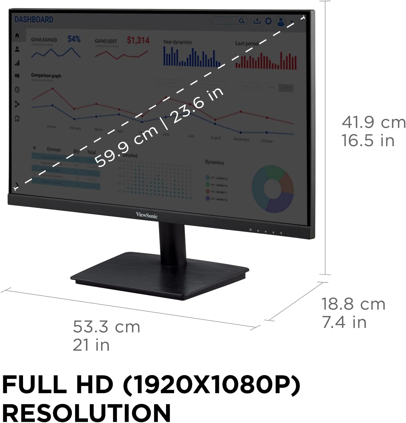 VIEWSONIC Full HD 1080p Frameless Eye Care Monitors