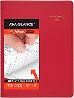 AT-A-GLANCE Weekly Appointment Book Planner, Large 8-1/4 x 11, Quarter-Hourly