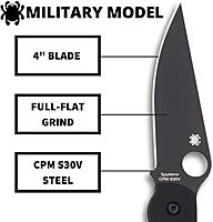SPYDERCO Military Model Signature USA-Made Folding Tactical/Hunting Knife