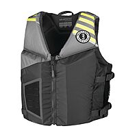 Mustang Young Adult REV Foam Vest - Grey/Light Grey/Fluorescent Yellow - Universal
