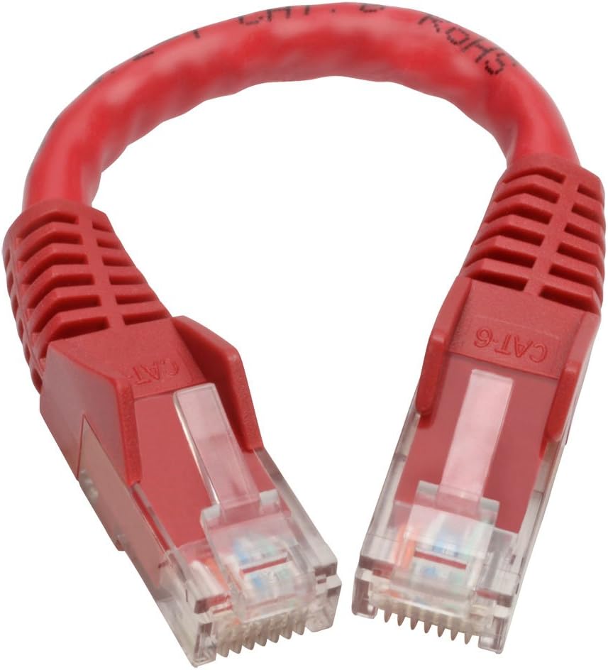 Tripp Lite Cat6 Gigabit Snagless Molded Patch Cable RJ45 M/M 6in 24 AWG 550 MHz