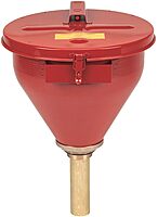 Justrite 2.6 Gallon Drum Funnel for Flammables with Emergency-Fusing Self-Closing Cover, Flame Arrester