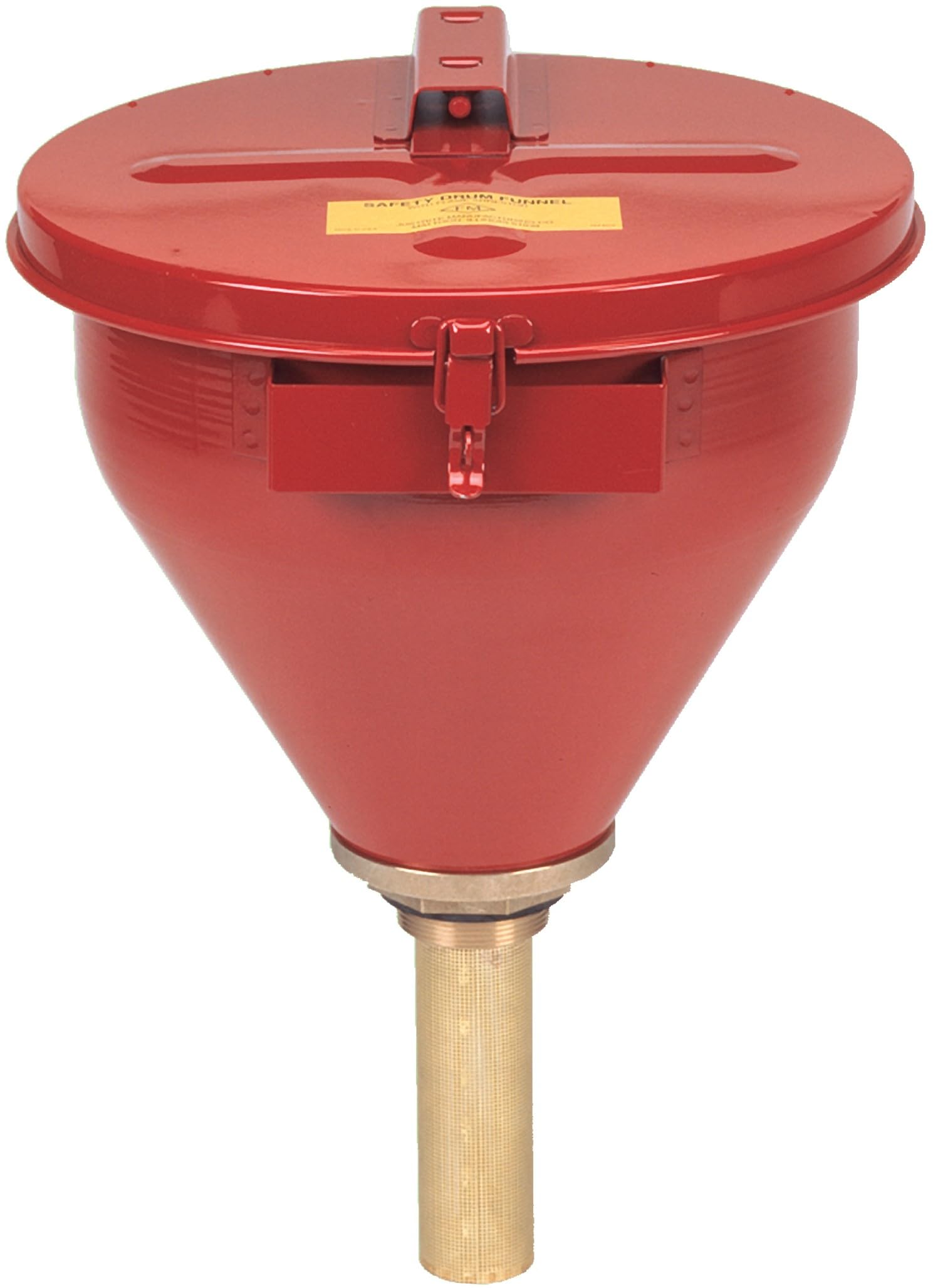 Justrite 2.6 Gallon Drum Funnel for Flammables with Emergency-Fusing Self-Closing Cover, Flame Arrester