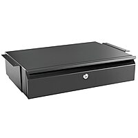 Mount-It! Under Desk Pull-Out Drawer with Lock and 2 Keys Included | Office Storage Organizer | Mounts to Desktops Tables and Workbenches Over 0.71 Inches Thick | Matte Black Lockable
