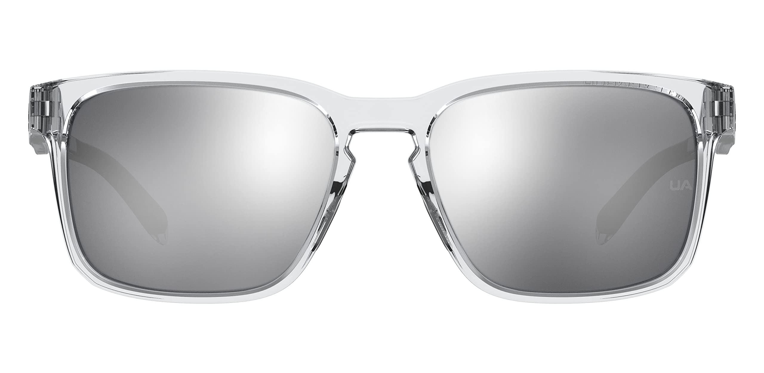 Under Armour Men's Ua Assist 2 Rectangular Sunglasses Crystal/Silver Multilayer 57 Millimeters