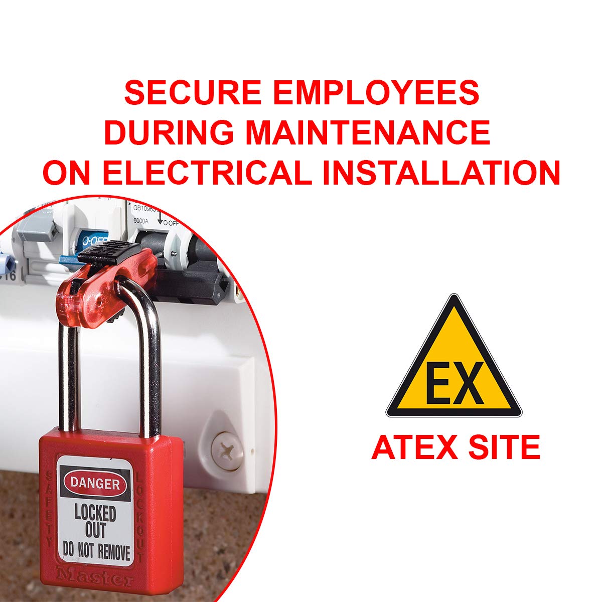 Master Lock S2390 Lockout Tagout Miniature Circuit Breaker Lockout Standard Toggles