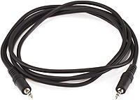 Monoprice 100644 6-Feet 3.5mm Stereo Plug/Plug M/M Cable, Black (2 Pack)2