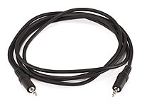 Monoprice 100644 6-Feet 3.5mm Stereo Plug/Plug M/M Cable, Black (2 Pack)2