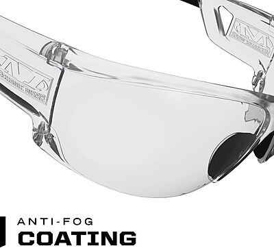 Mechanix Wear: Vision Type-N Safety Glasses with Advanced Anti Fog, Scratch Resistant, Rimless Lens, Protective Eyewear, One Size Fits All, For Indoor & Outdoor Use (Clear Lens)