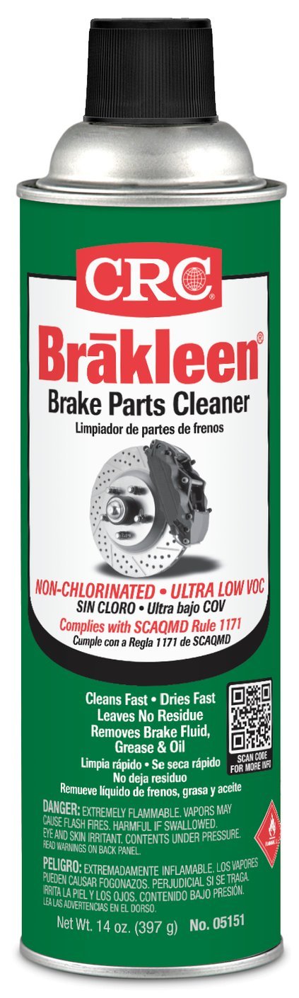 CRC Brakleen 1003739 Brake Cleaner Spray Non-Chlorinated Ultra Low VOC, SCAQMD #1171 Compliant, 14 oz, [1 Pack]