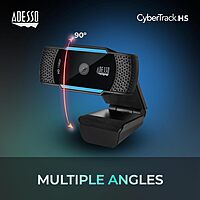 Cybertrack H5 1080p Hd USB Autofocus Webcam with Microphone, 1920 Pixels X 1080 Pixels, 2.1 Mpixels, Black