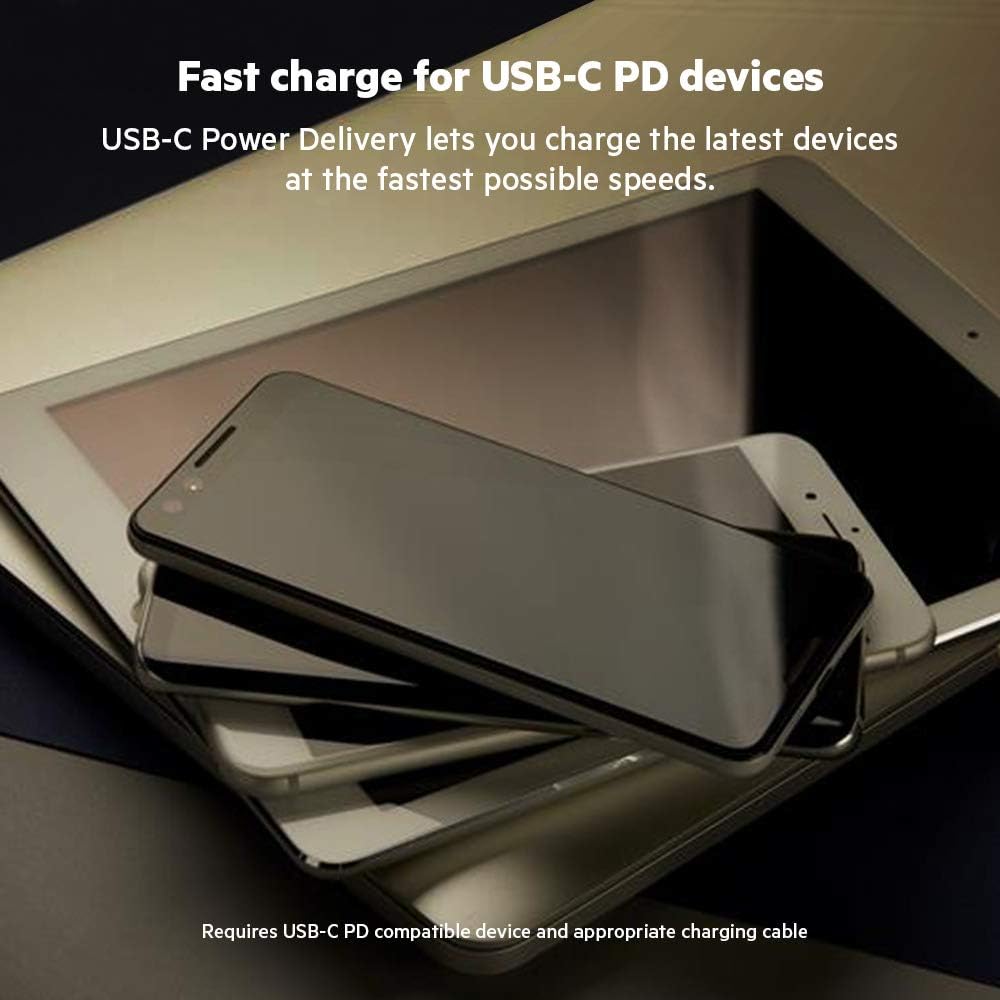 Belkin Dual Port USB C Charger Block 68W - GaN Fast Charging - Type C - USB-C PD Charge for Apple iPhone 16