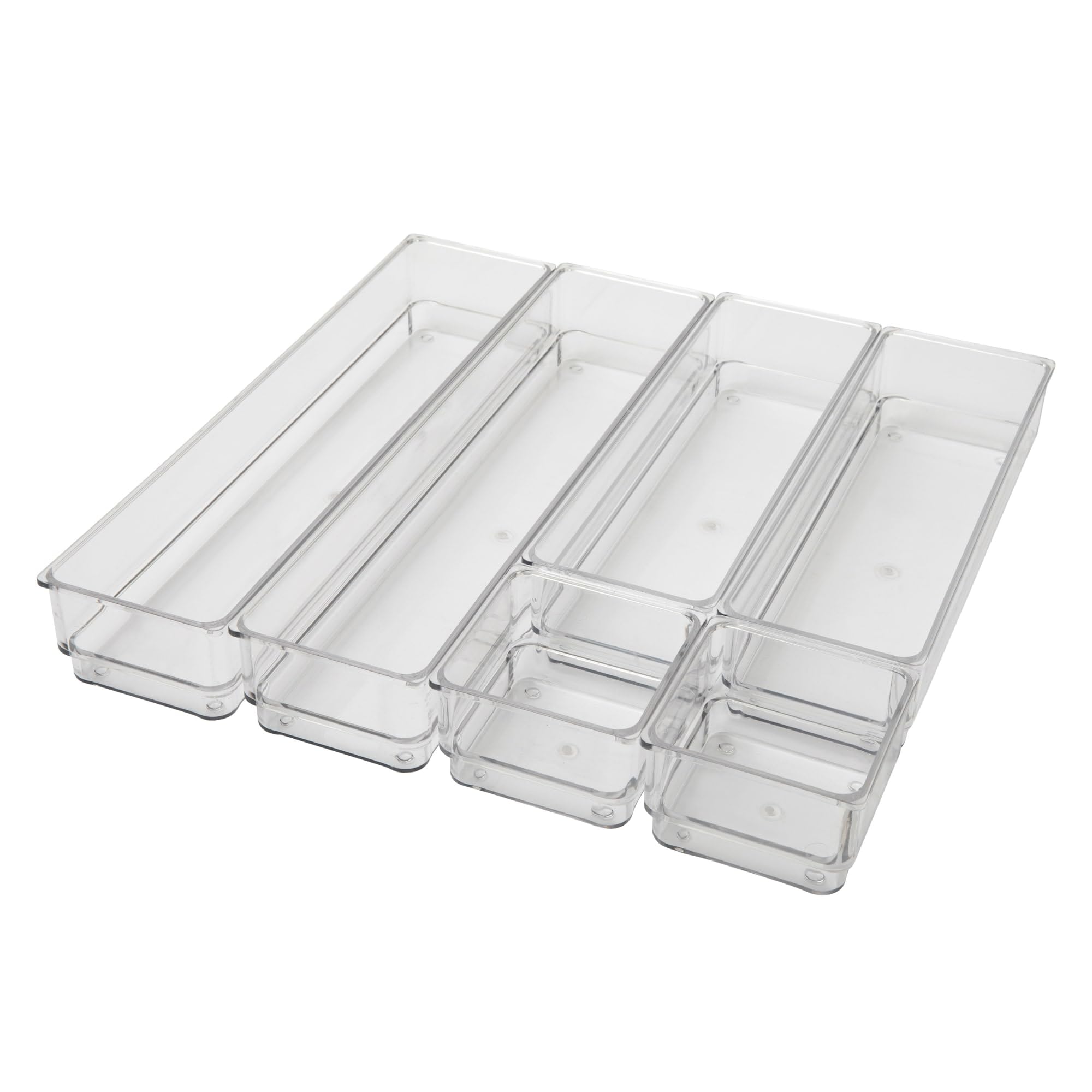 Martha Stewart Plastic Stackable Office Desk Drawer Organizers, Set of 6