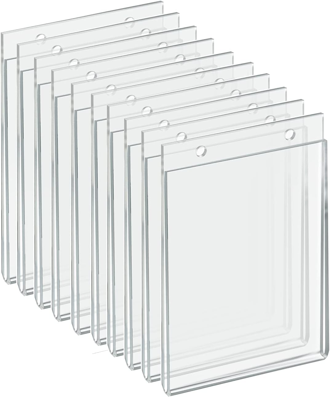 AZAR DISPLAYS U-Frame Wall-Mount Acrylic Sign Holders, Clear, Pack Of 10