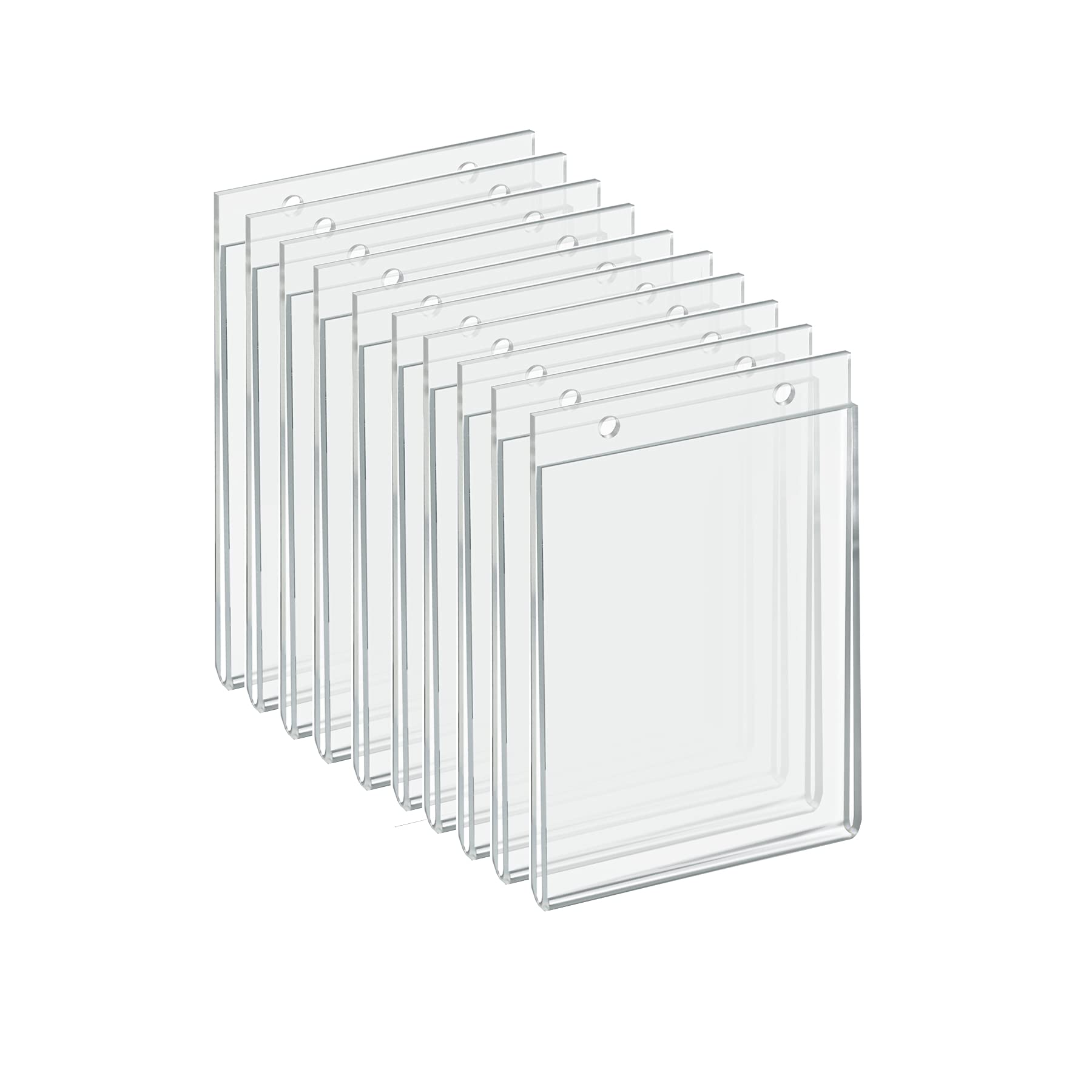 AZAR DISPLAYS U-Frame Wall-Mount Acrylic Sign Holders, Clear, Pack Of 10