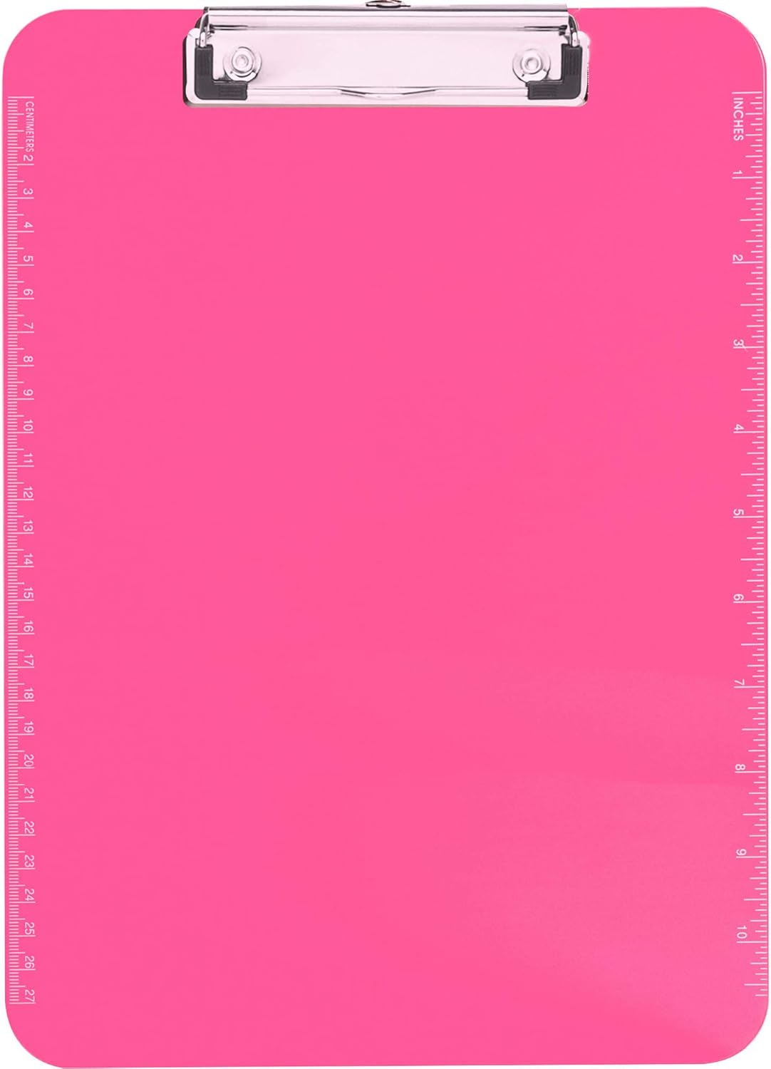 Neon Pink Transparent Plastic Clipboard, 9" x 12.5" (SPR01868)