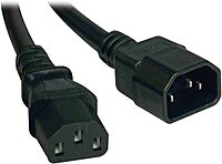 Tripp Lite Heavy-Duty Power Extension Cord 15A, 14AWG (IEC-320-C14 to IEC-320-C13) 6-ft.(P005-006) , Black