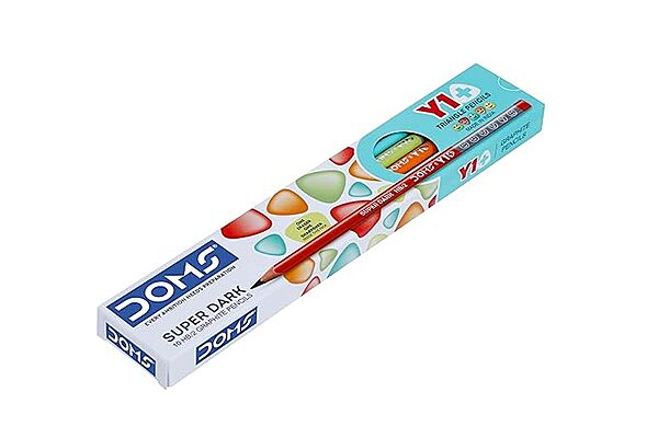 Doms Y1 + Super Dark HB/2 Graphite Pencil Box Pack of 3