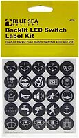 Blue Sea Systems 4230 Push Button Switch Label Kit , Black