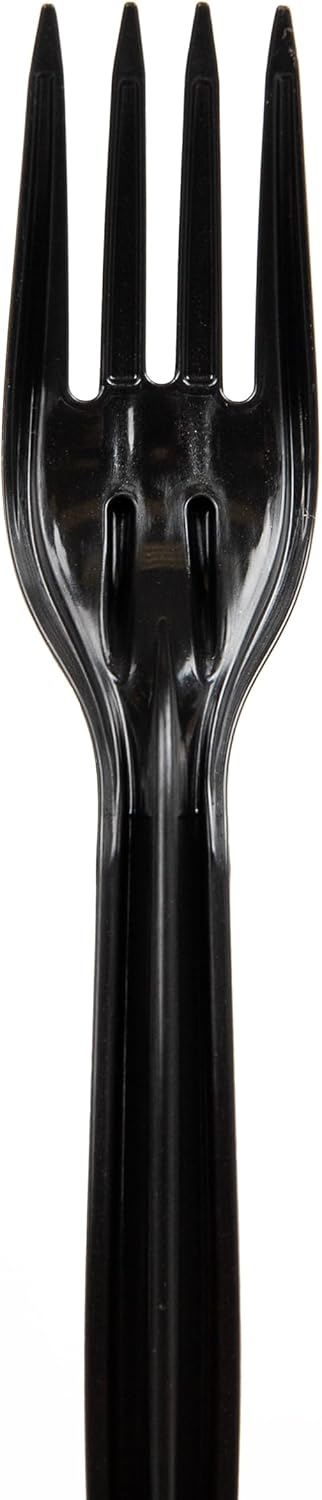 Mind Reader 100-Pack Black Plastic Fork Refill for CUTDISPBK-BLK Dispenser, 6.25" L and 100-Pack Black Plastic Spoon Refill