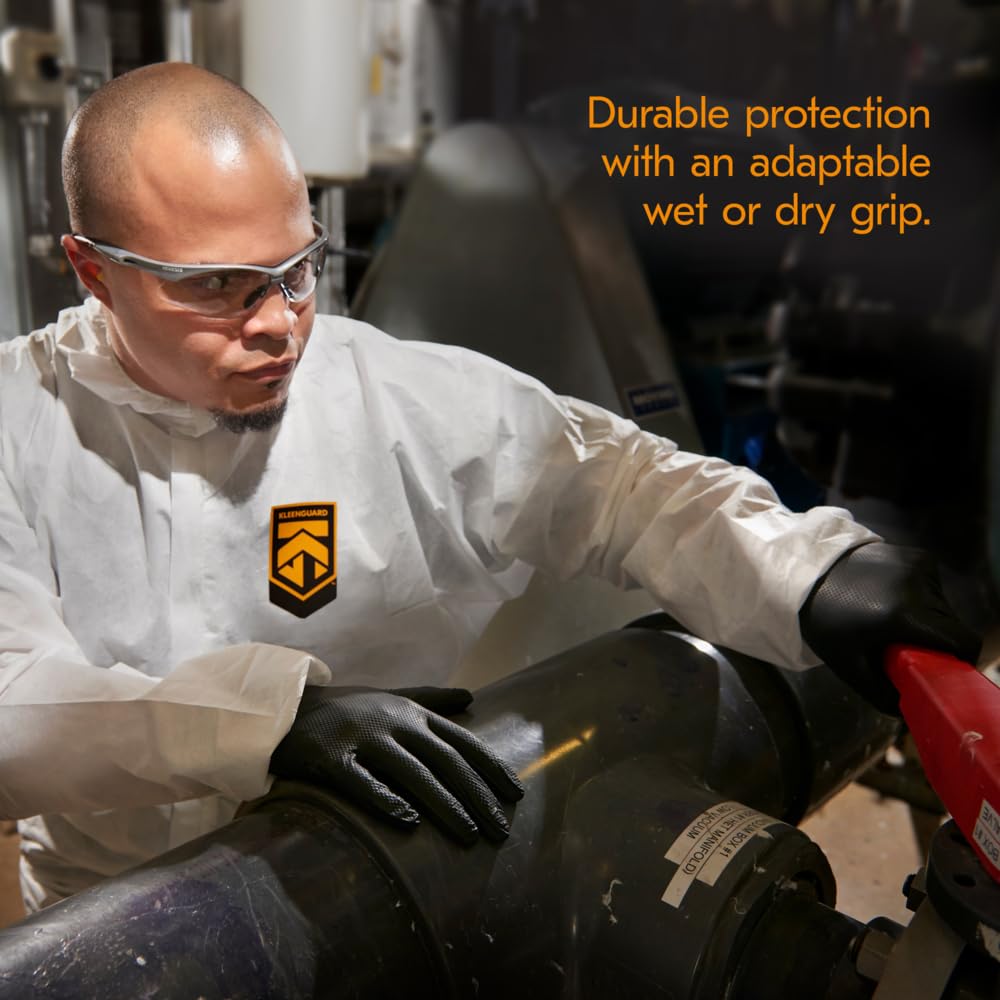 G10 Kraken Grip Nitrile Gloves, Powder-Free, Medium, 6 mil Thick, 9.5" Long, Black, 100/Box, 10 Boxes/Carton