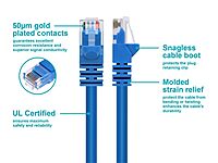 Monoprice 1FT 24AWG Cat5e 350MHz UTP Ethernet Bare Copper Network Cable - Blue