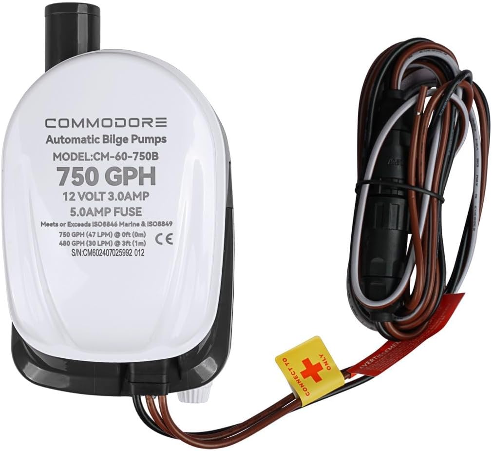 COMMODORE 60-Series 750 GPH / 12V Automatic Bilge Pump