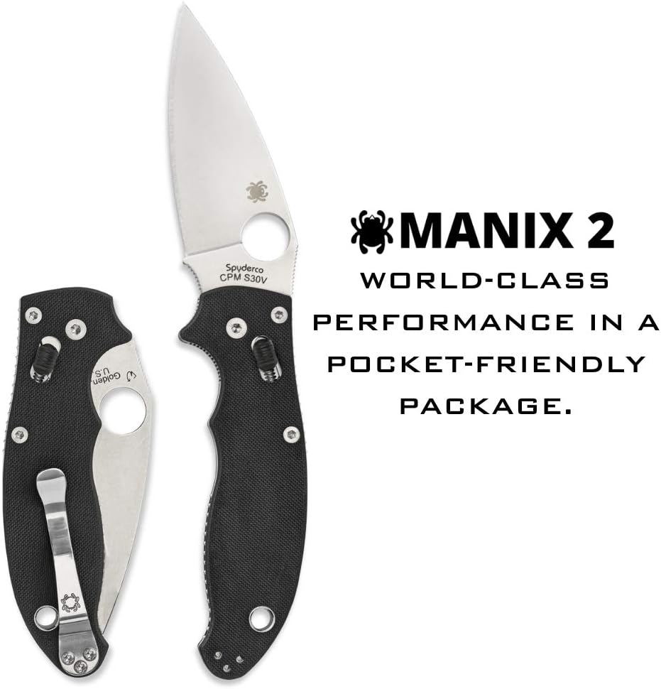 Spyderco Manix 2 Folding Knife with Ball Bearing Lock - PlainEdge