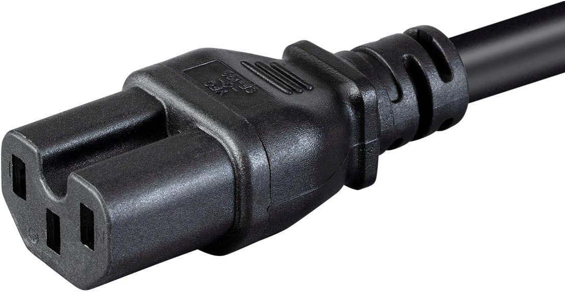 Monoprice Heavy Duty Power Cord - NEMA 5-15P to IEC 60320 C15, 14AWG, 15A/1875W, 125V