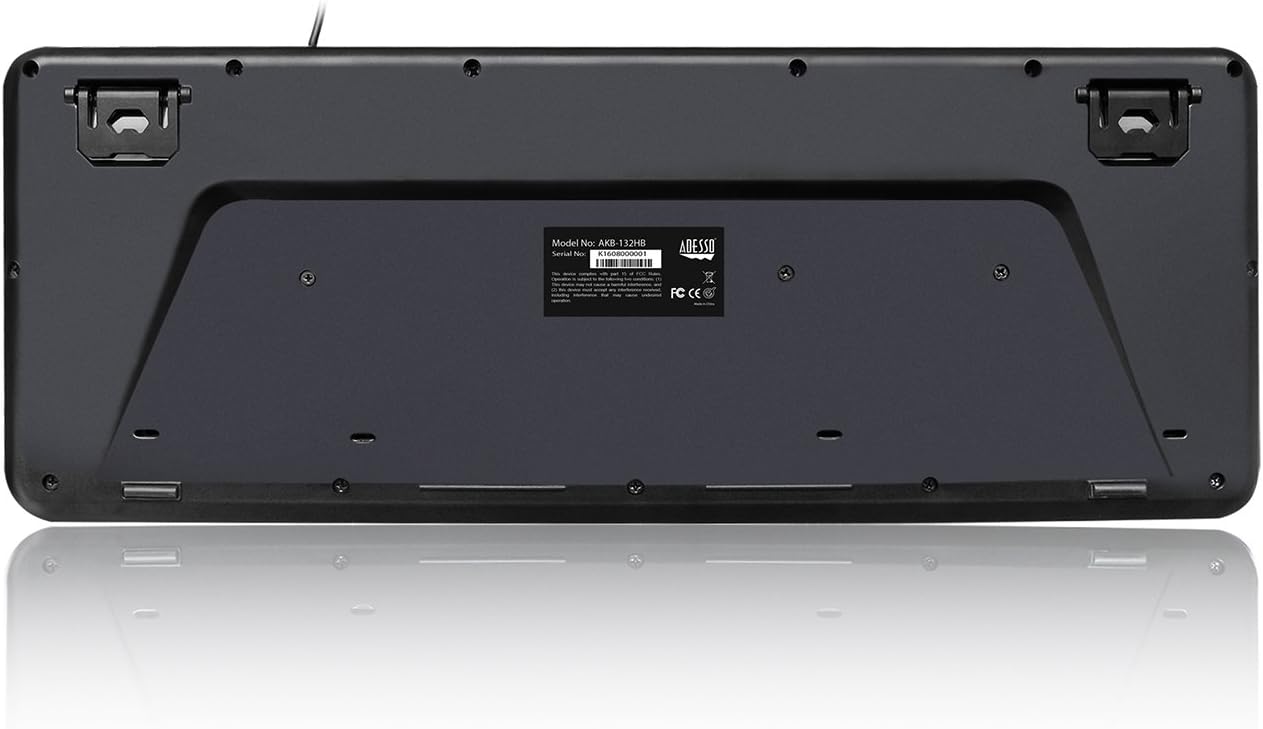 Adesso AKB-132HB Multimedia Desktop Keyboard With 3-Port USB Hub