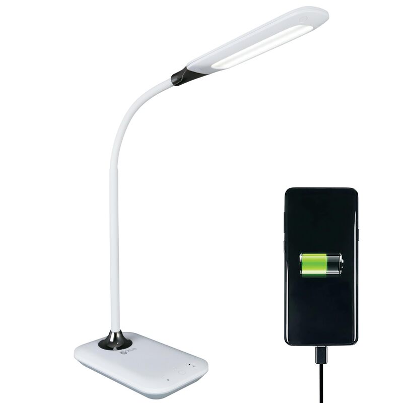 OttLite Enhance LED Sanitizing Desk Lamp with USB Charging – Eliminates up to 99.9% of Bacteria, Touch Activated